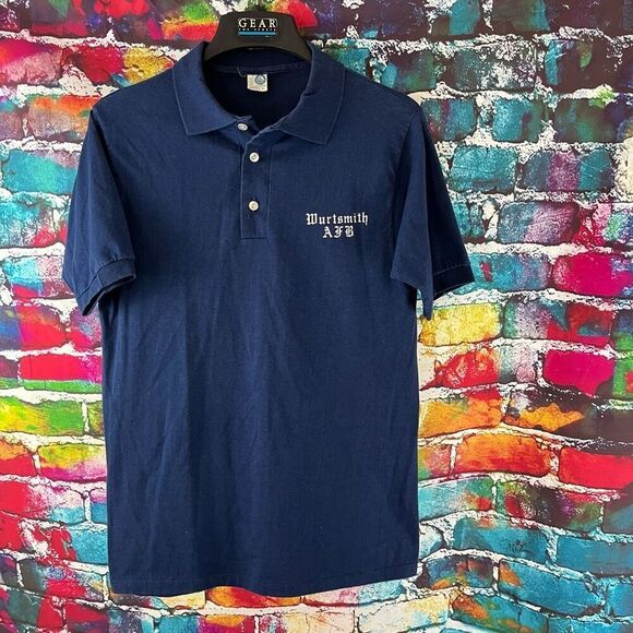 Vintage US Air Force Wursmith Air Force Base Artex Polo Shirt Large  Single Stit - Picture 1 of 6